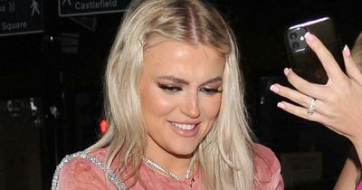 Lucy Fallon shows off her sensational figure in cut-out dress on WAGs night out in Manchester