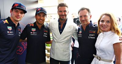 David Beckham poses with Max Verstappen and Christian Horner as celebs enjoy glitzy Miami GP