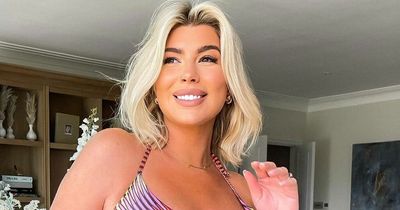 Pregnant Olivia Bowen glows after a fake tan as she shows off her growing baby bump