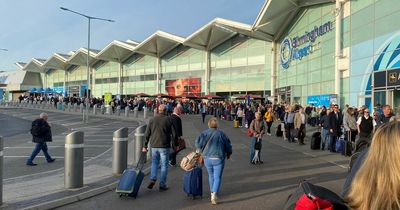 People in tears amid 'disgraceful' queues at Manchester and Birmingham Airports
