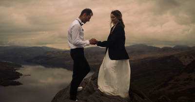French bride hikes up Scots mountain to marry in 'favourite place in the world'