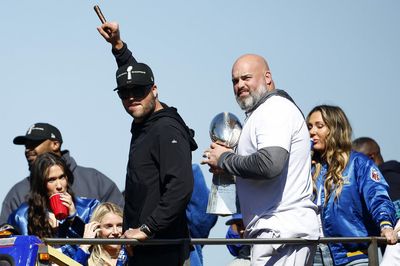 Andrew Whitworth and Matthew Stafford went to the Kings’ playoff game