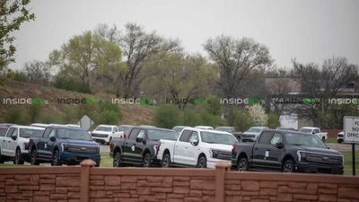 Ford F-150 Lightnings Seen Stockpiled At Dearborn Test Track