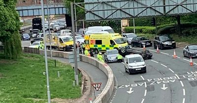 Accident on Armley Gyratory as police launch hunt for driver who left scene of crash