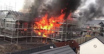 £500k damage as Renfrewshire new build homes go up in flames in shocking video