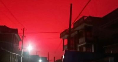 Apocalyptic scenes in China as sky turns blood red before bizarre explanation revealed