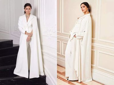Alia Bhatt slayed in a white pantsuit, netizens think she's copied Deepika Padukone