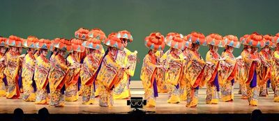 Okinawan music and dance,
 old and new, on stage in Tokyo