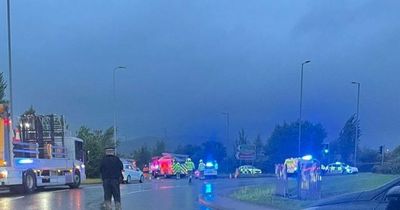 Man, 59, dead and four rushed to hospital after car collides with workers on A82 in Dumbarton