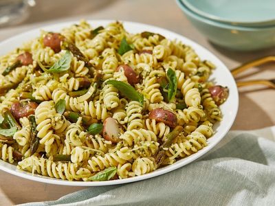 This nutty, herby vegetarian pasta is spring in a bowl