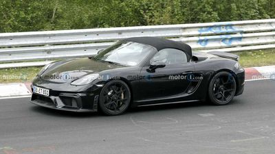 Porsche 718 Boxster Spyder RS Spied As Cayman GT4 RS With No Roof