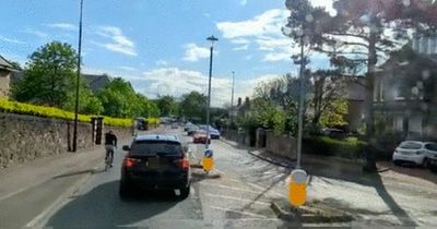 Edinburgh cyclist involved in dangerous near miss with driver at roundabout