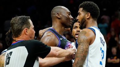 Mavs’ Chriss Follows Suns’ Biyombo Off Court After Ejections