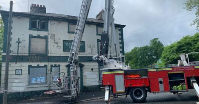 Firefighters battle blaze at derelict former pub