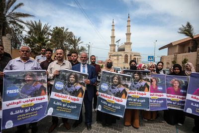 Palestinians in Gaza mourn the killing of Shireen Abu Akleh