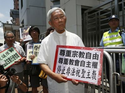 A Catholic cardinal and others are arrested on Hong Kong security law