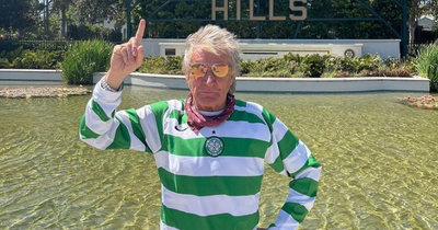 Celtic-daft Rod Stewart celebrates Hoops' title win in sunny Los Angeles