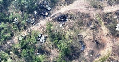 Russian 'Z-tank graveyard' as 52 blown up in one battle with Putin forced into retreat