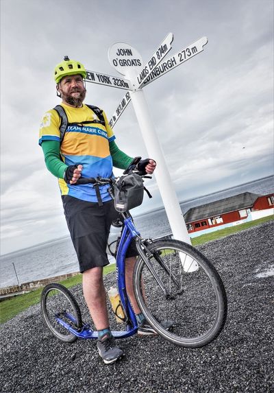 Personal trainer scoots from Land’s End to John o’Groats in memory of his wife
