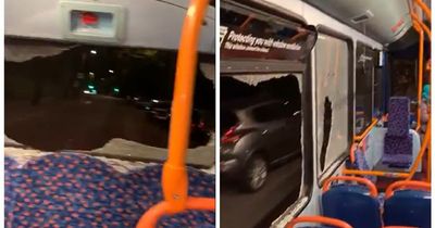 Passenger stunned after being let on bus with 'every window smashed' on Stockport estate