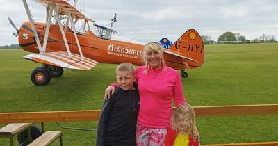 Lanarkshire woman completes daring wing walk to raise funds for her kid's school