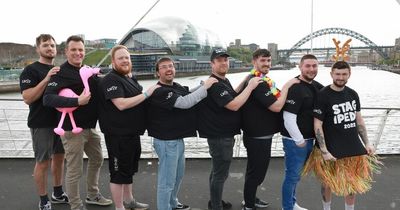 Gateshead firm creates the world's longest stag and hen t-shirt – so mates can be stitched together