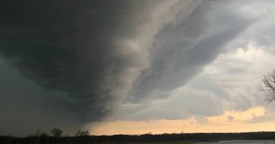 'Vision of Hell' caught in video of severe tornado storm as lightning flashes overhead