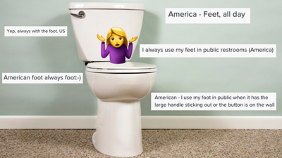 An Aussie TikToker Revealed Americans Use Their *Feet* To Flush Toilets Are You Shitting Me?