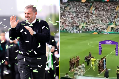 Celtic receive Motherwell guard of honour as title party in full swing at Parkhead