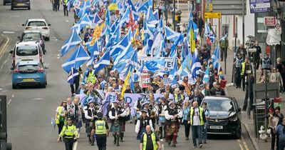 Pro-independence supporters take part in march through Glasgow
