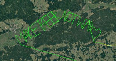 Plane's flight path spelled out 'make beer not war'
