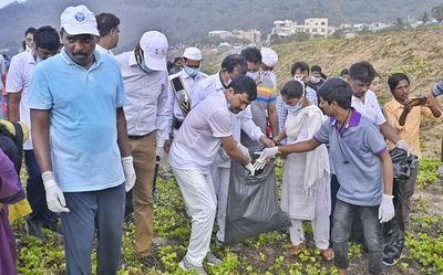 Clean-up drive at Visakhapatnam’s R. K. Beach draws good response