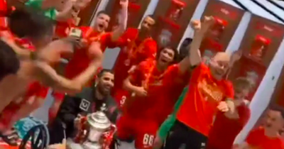 Inside Liverpool's dressing room after FA Cup win featuring Mohamed Salah's friend