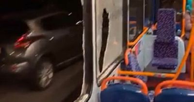 Police hunt vandals who trashed buses and 'smashed every window'