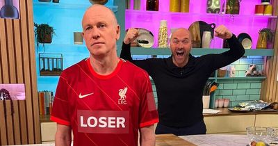 Channel 4 Sunday Brunch: Fuming Tim Lovejoy forced to wear Liverpool FC kit