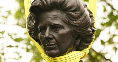 Margaret Thatcher statue pelted with eggs just hours after being lowered into place