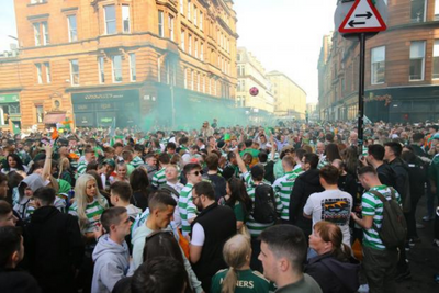 Six arrested amid celebrations over Celtic title win in Glasgow