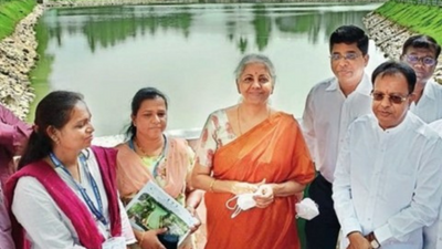 Bengaluru: Finance minister Nirmala Sitharaman visits rejuvenated lake