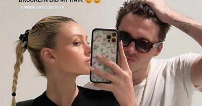Brooklyn Beckham becomes hairdresser for new wife Nicola as he styles latest glam snap