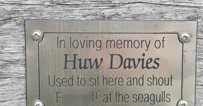 A public bench has been dedicated to a man who sat there and shouted at seagulls to '**** off'