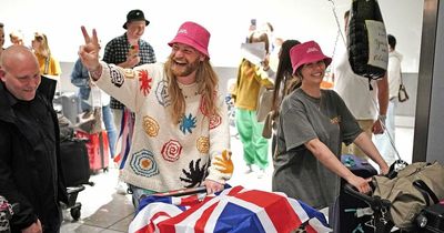 Eurovision star Sam Ryder gets celebrity welcome after landing back in UK