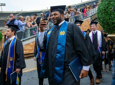 Steelers legend Jerome Bettis graduates from Notre Dame