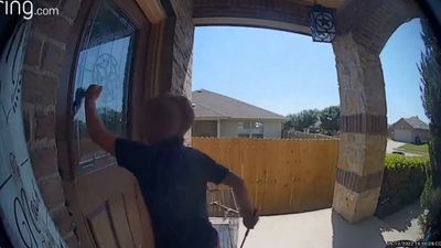 Ring cam footage in Texas shows young white boy cracking whip against Black family’s front door