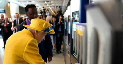 Queen given Oyster card on surprise visit to Elizabeth Line at London's Paddington Station