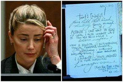 Amber Heard’s love notes for Johnny Depp revealed during defamation trial