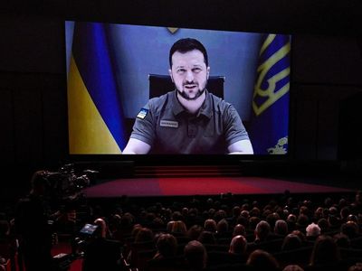 Zelensky quotes Charlie Chaplin’s The Great Dictator as he addresses audience at Cannes opening ceremony