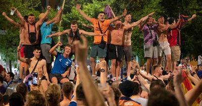 Rangers fans belt out Ibrox anthems in Seville street party ahead of Europa League clash