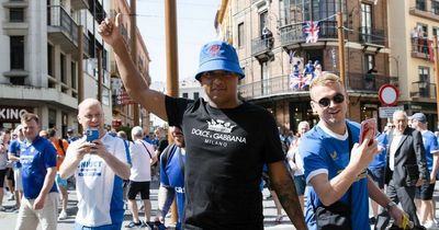 Rangers vs Eintracht Frankfurt: Alfredo Morelos leads fan rally in Seville