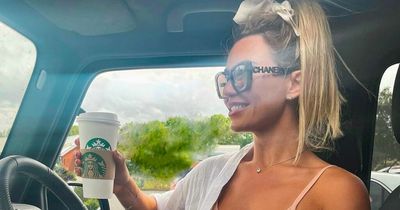 Christine McGuinness looks super glam in Chanel shades and crop top on the school run