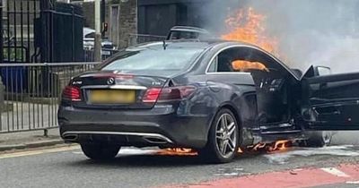 Driver escapes 'ferocious' Dundee car fire as emergency services rush to scene